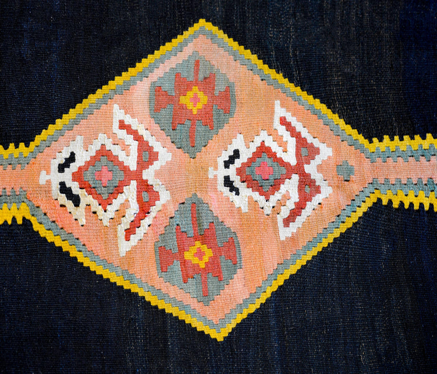 Bold Late 20th Century Zanjan Kilim Rug For Sale