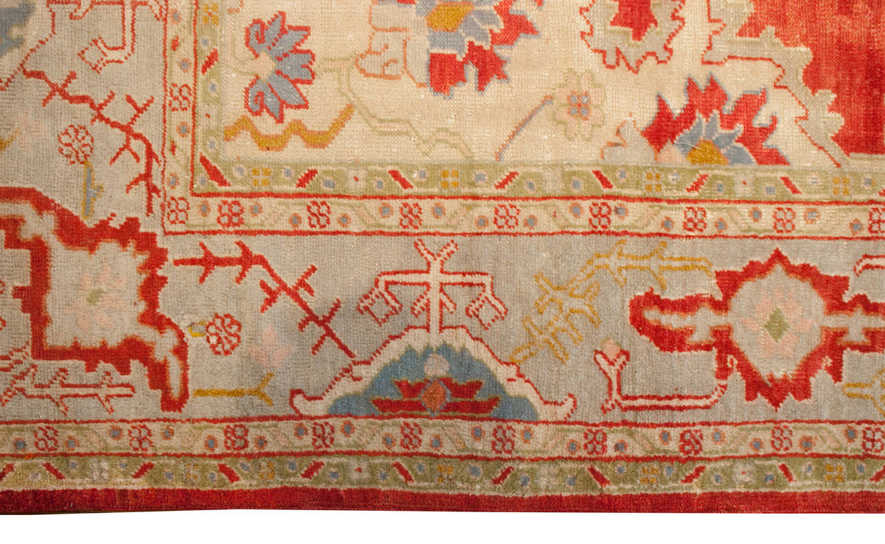 19th Century Oushak Rug For Sale