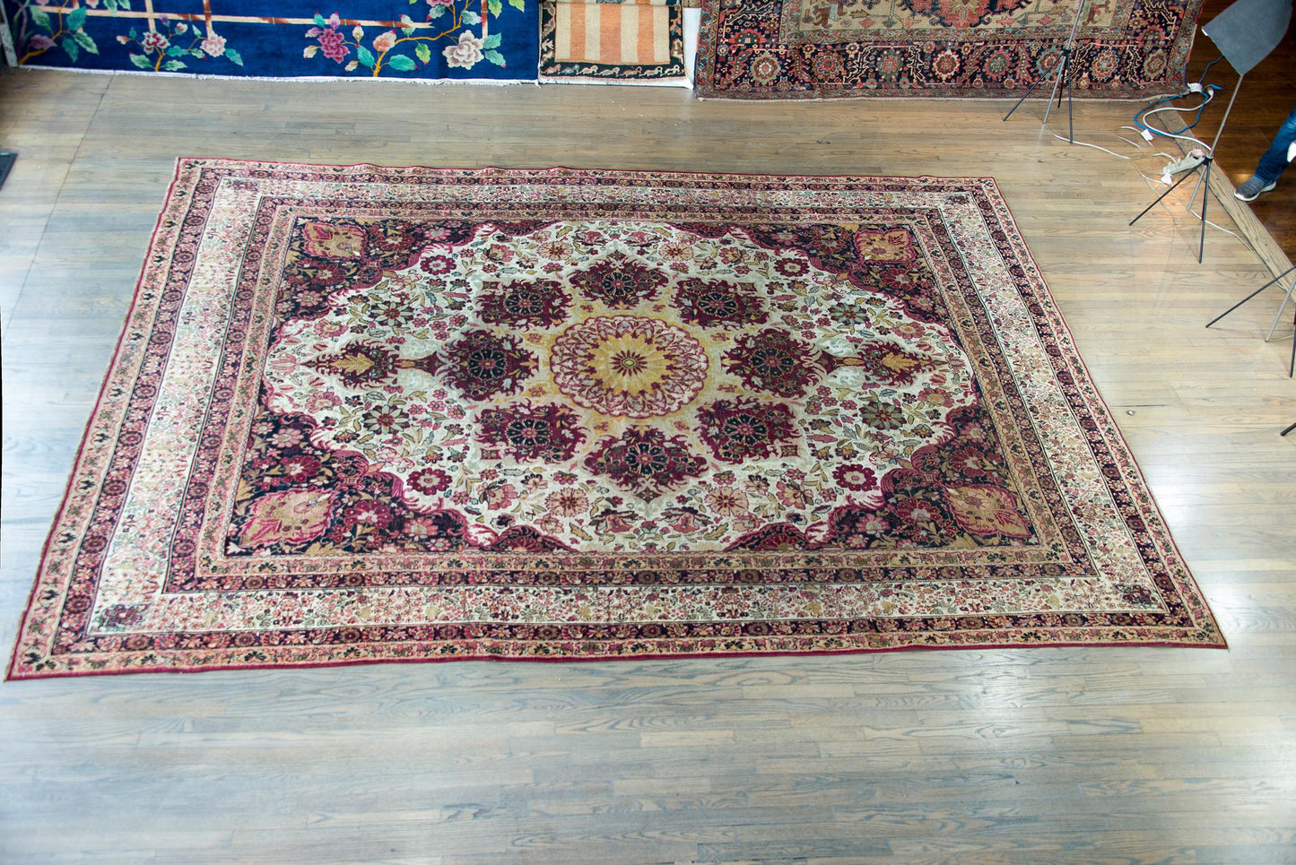 Early 20th Century Persian Lavar Kirman Rug For Sale