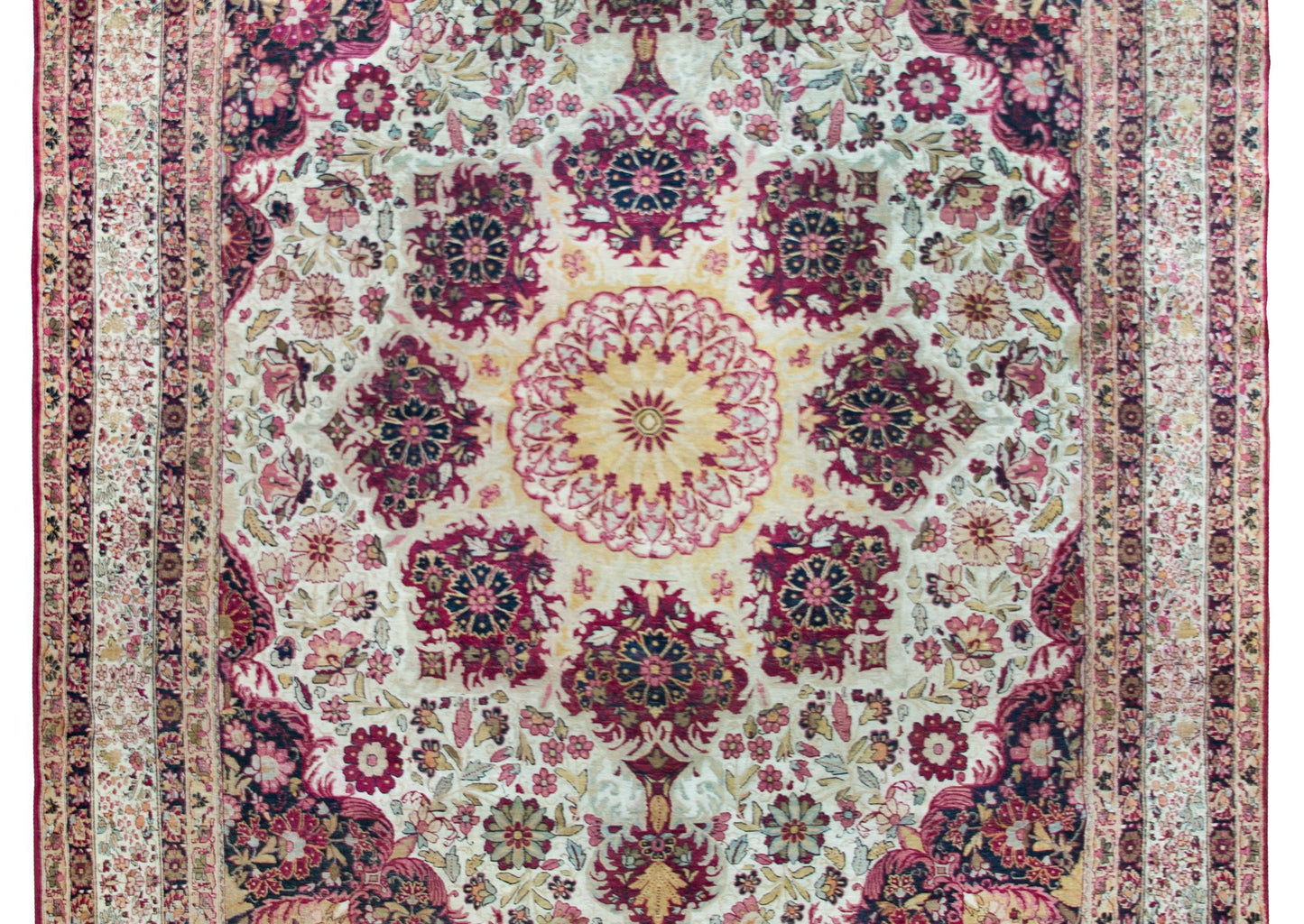 Early 20th Century Persian Lavar Kirman Rug For Sale