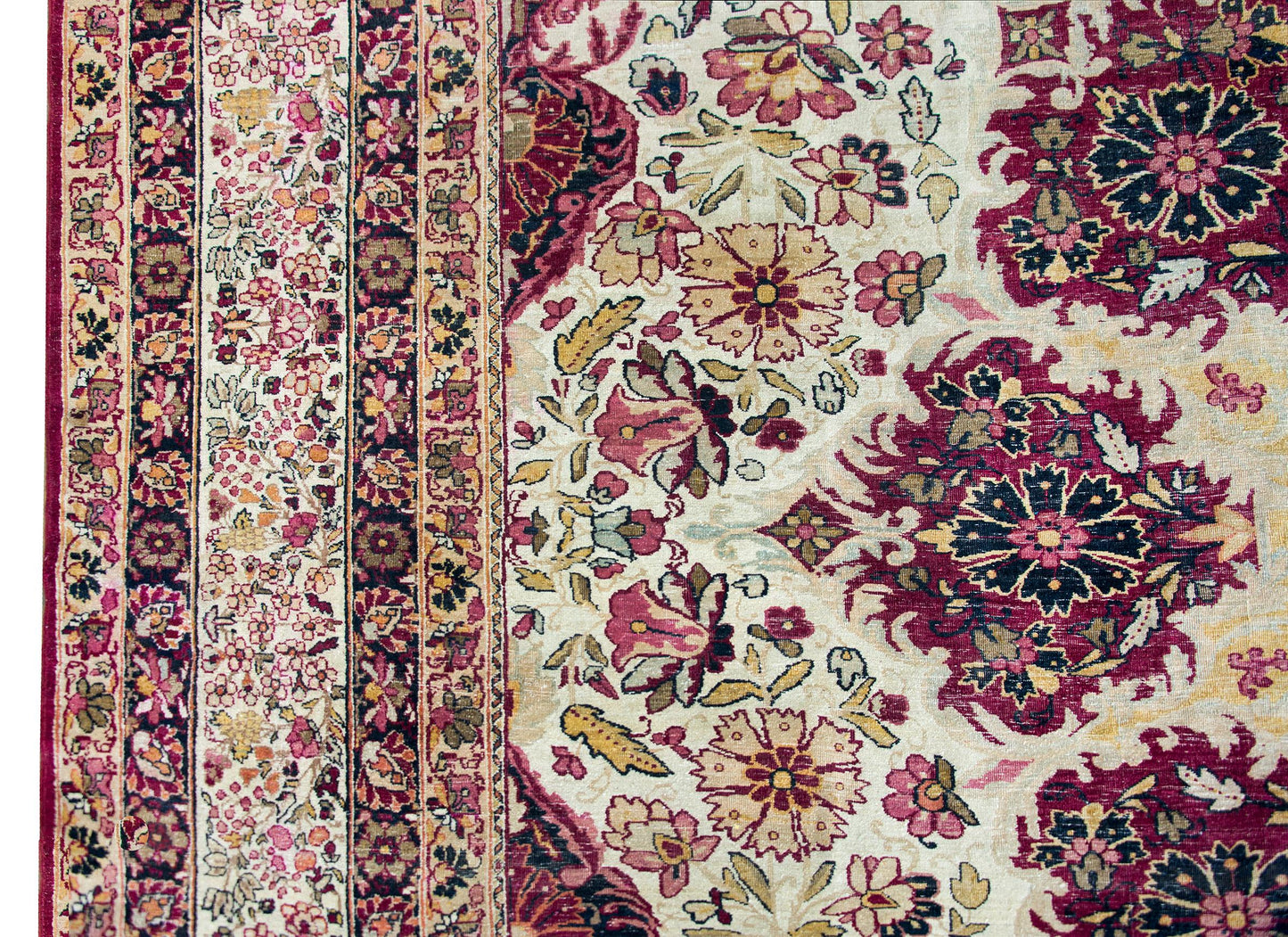 Early 20th Century Persian Lavar Kirman Rug For Sale