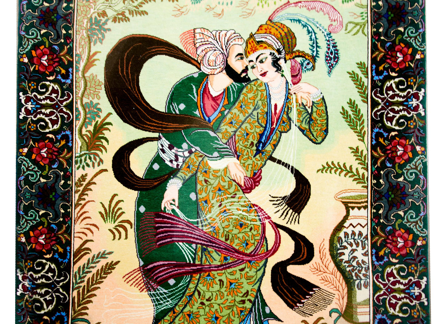 Vintage Pictorial Tabriz Rug For Sale