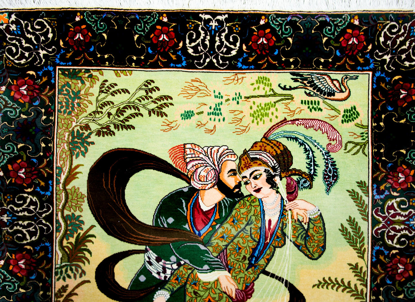 Vintage Pictorial Tabriz Rug For Sale