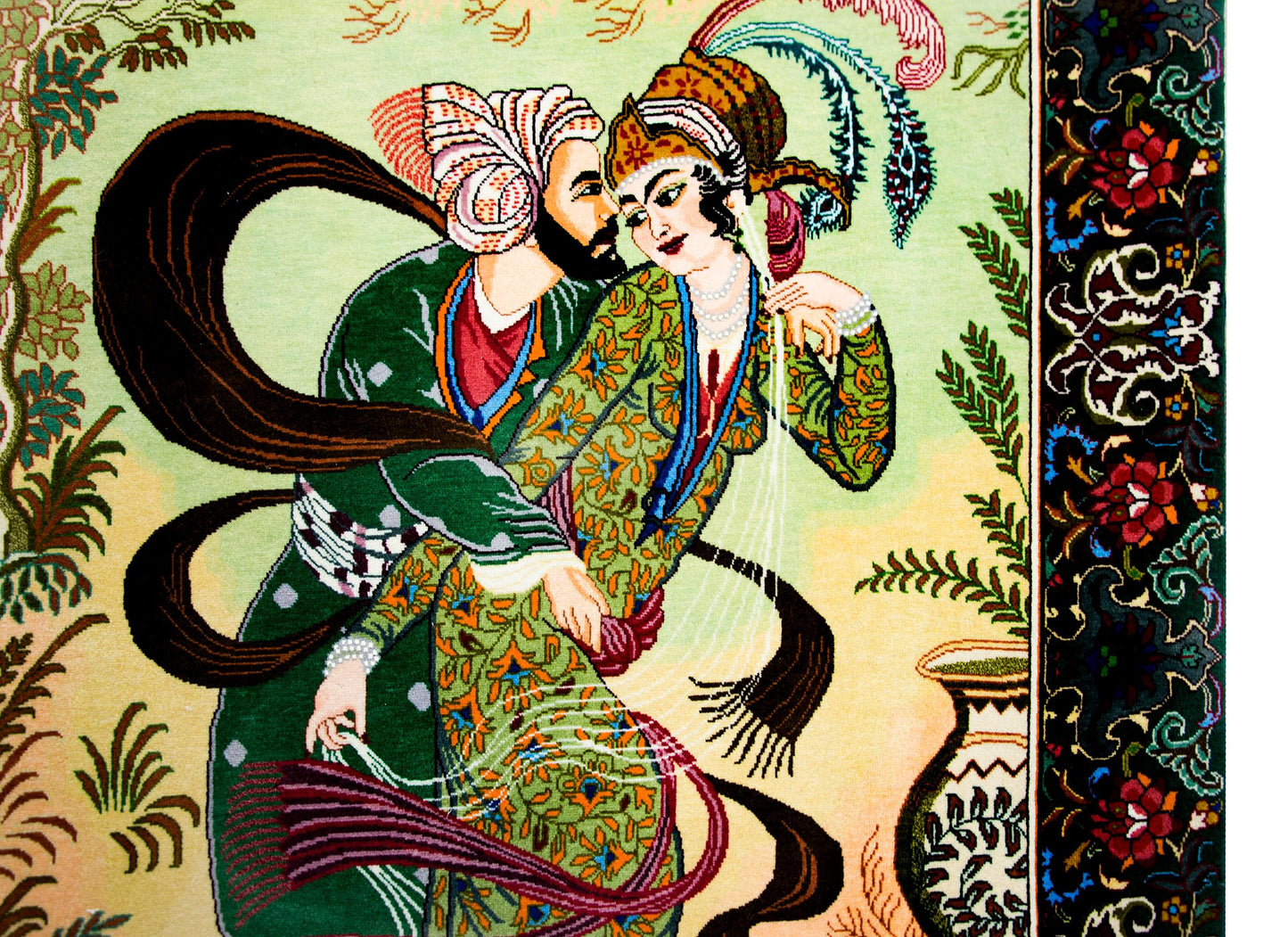 Vintage Pictorial Tabriz Rug For Sale