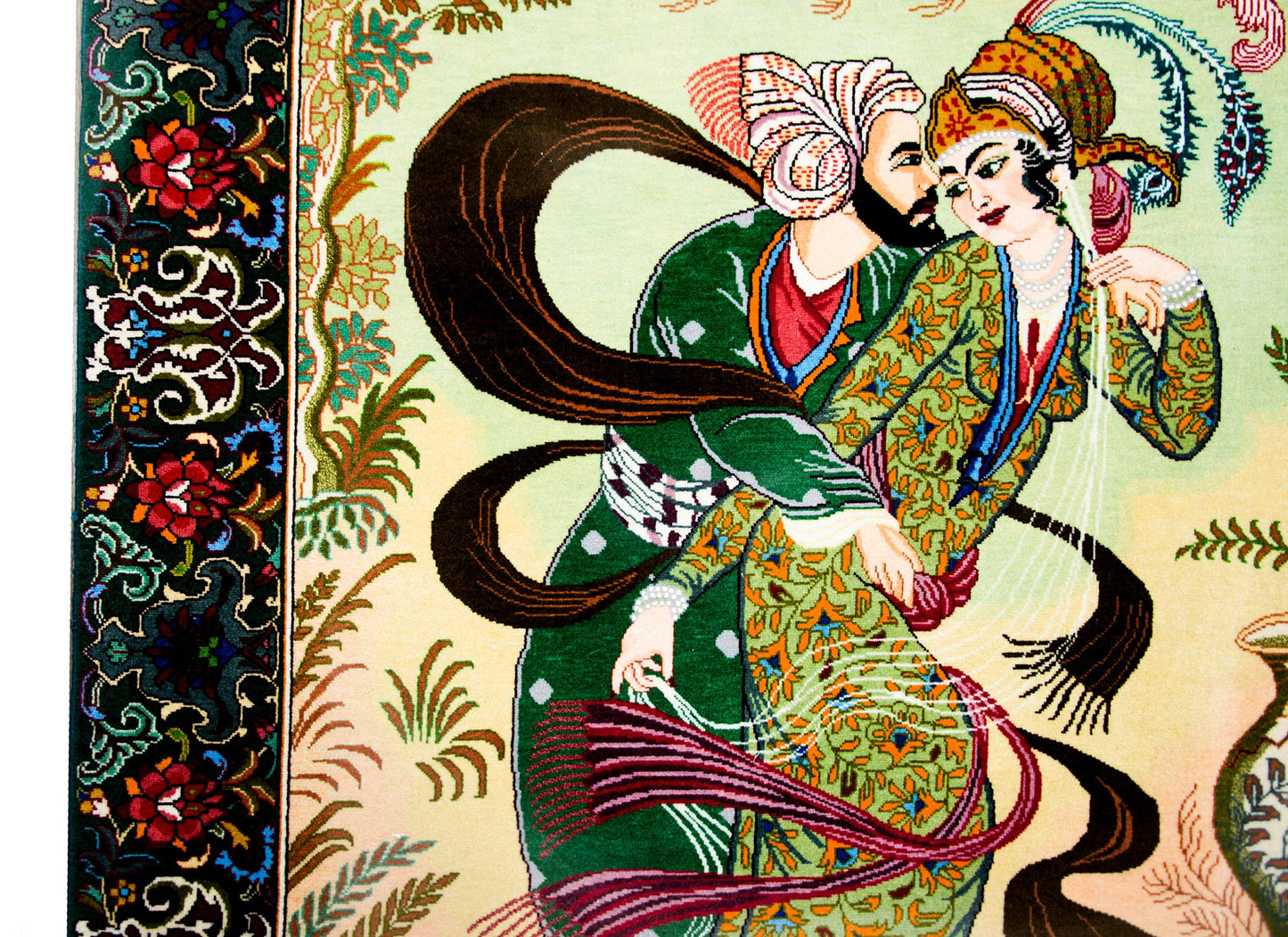 Vintage Pictorial Tabriz Rug For Sale