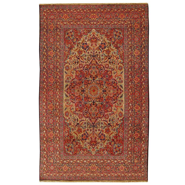 19th Century Lavar Kirman Rug For Sale