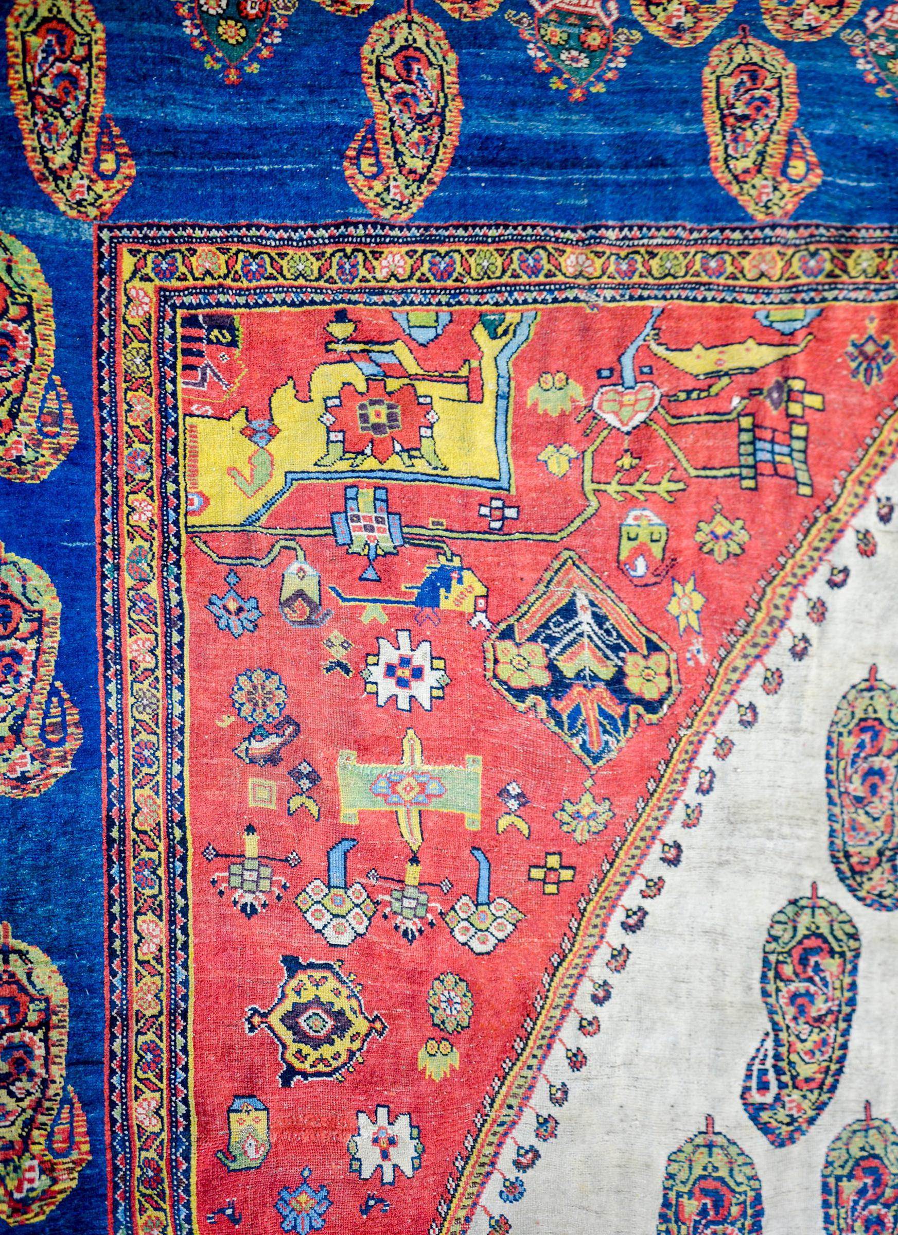 Early 20th Century Khamseh Rug For Sale