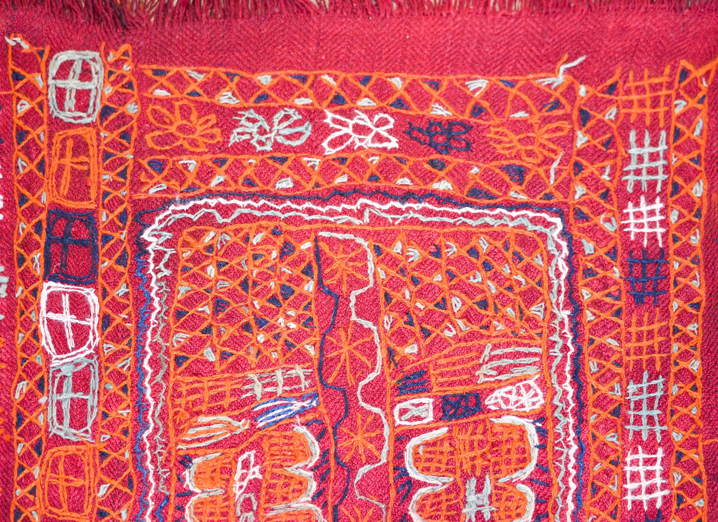 Vintage Iragi Embroidered Panel For Sale