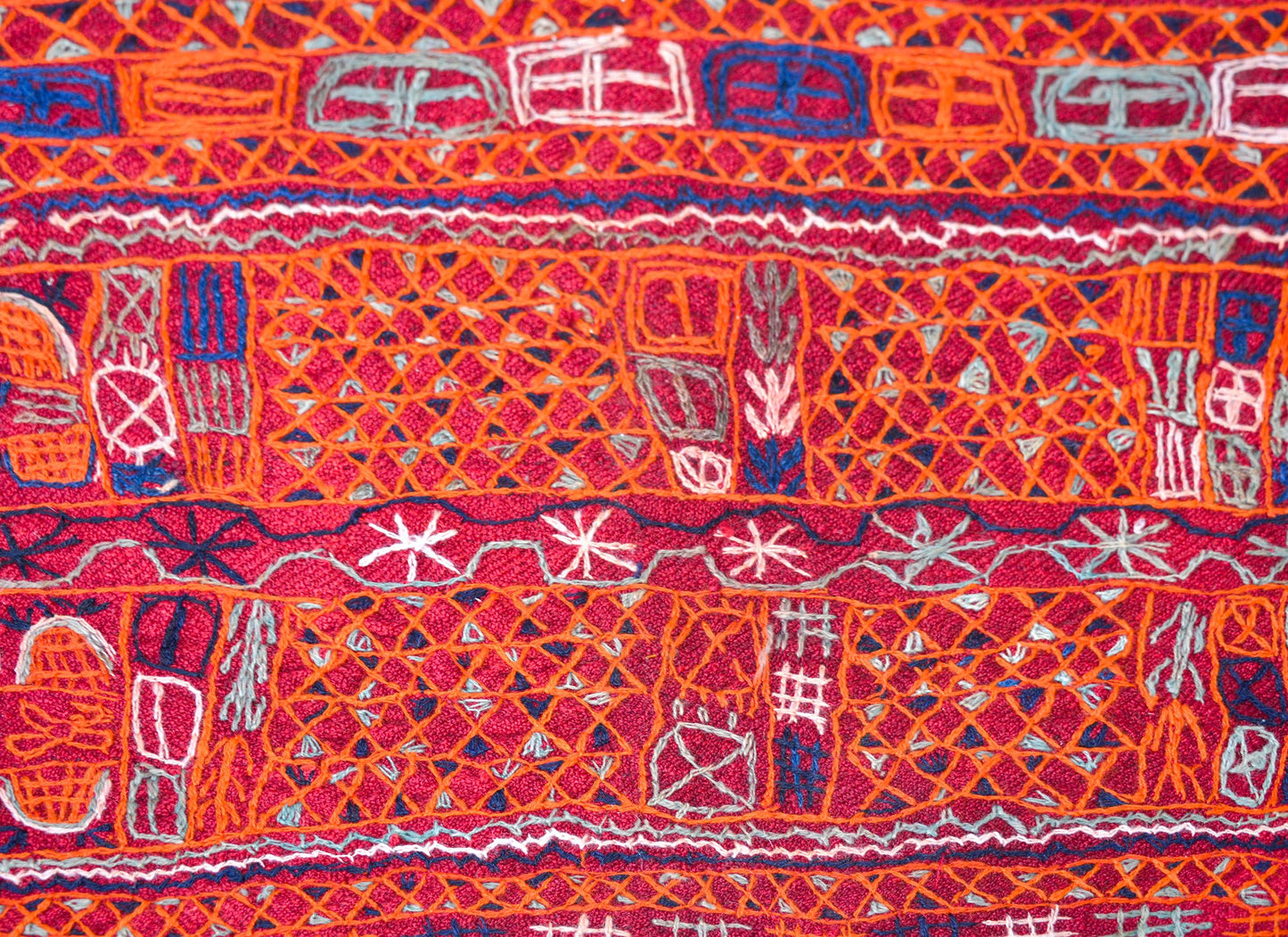 Vintage Iragi Embroidered Panel For Sale
