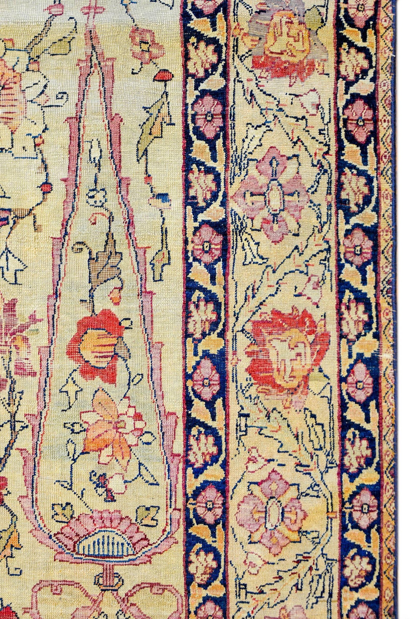 Exceptional Late 19th Century Lavar Kirman Rug For Sale