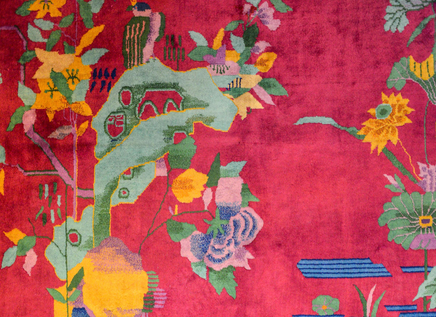 Whimsical Chinese Art Deco Rug For Sale
