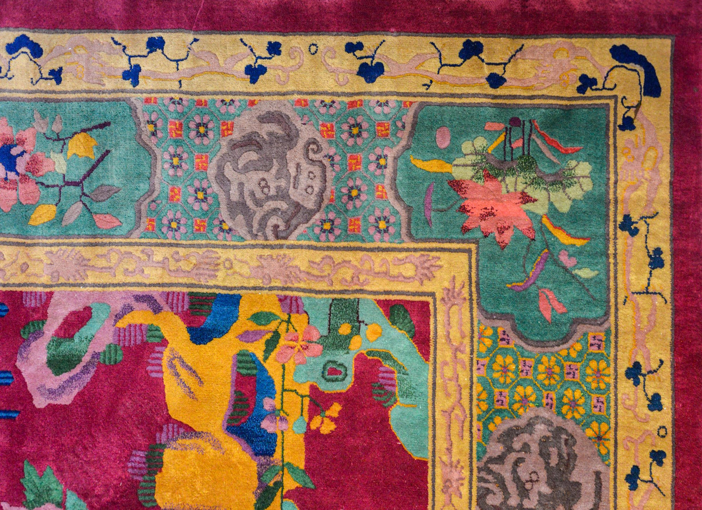 Whimsical Chinese Art Deco Rug For Sale