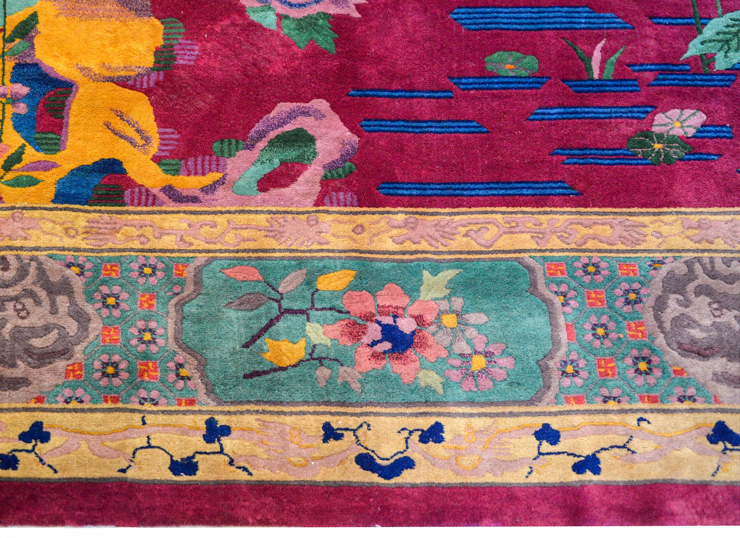 Whimsical Chinese Art Deco Rug For Sale