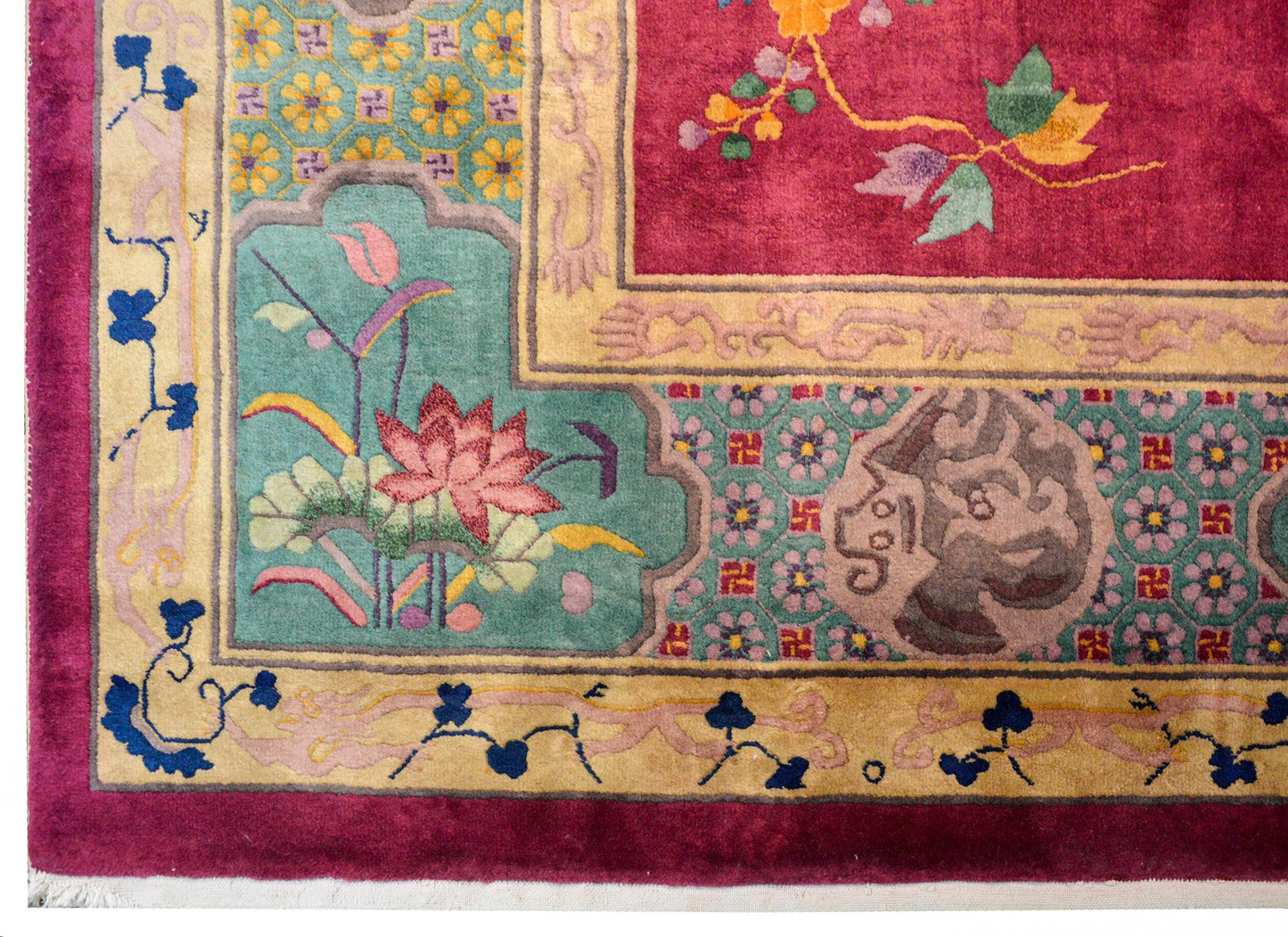 Whimsical Chinese Art Deco Rug For Sale