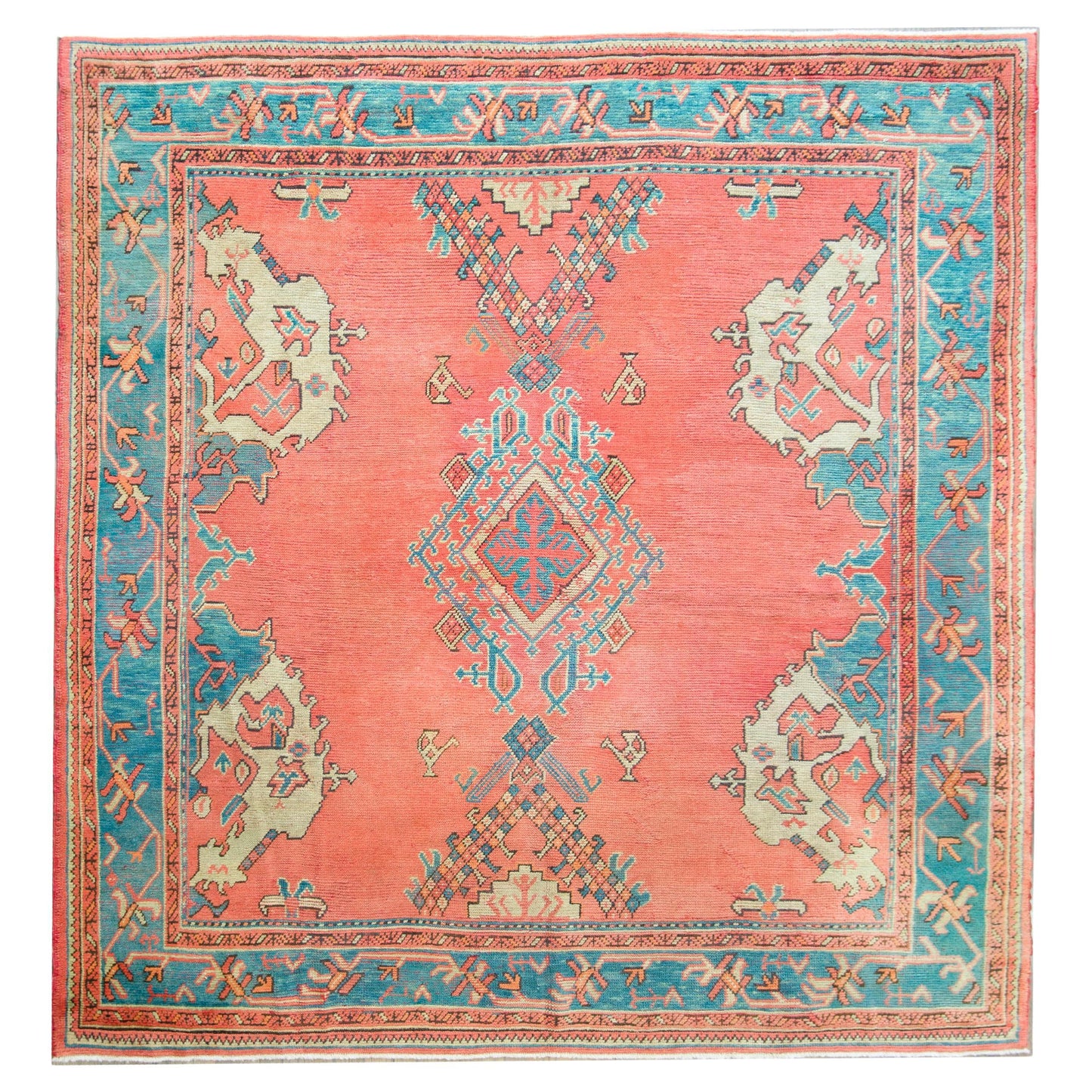 Early 20th Century Turkish Oushak Rug For Sale