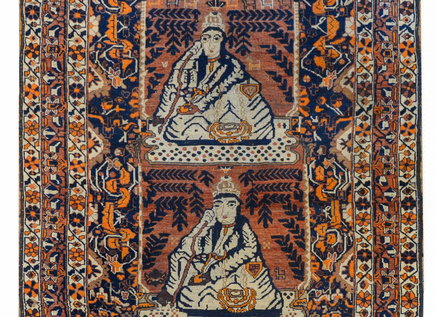Early 20th Century Pictorial Qashgai Rug For Sale