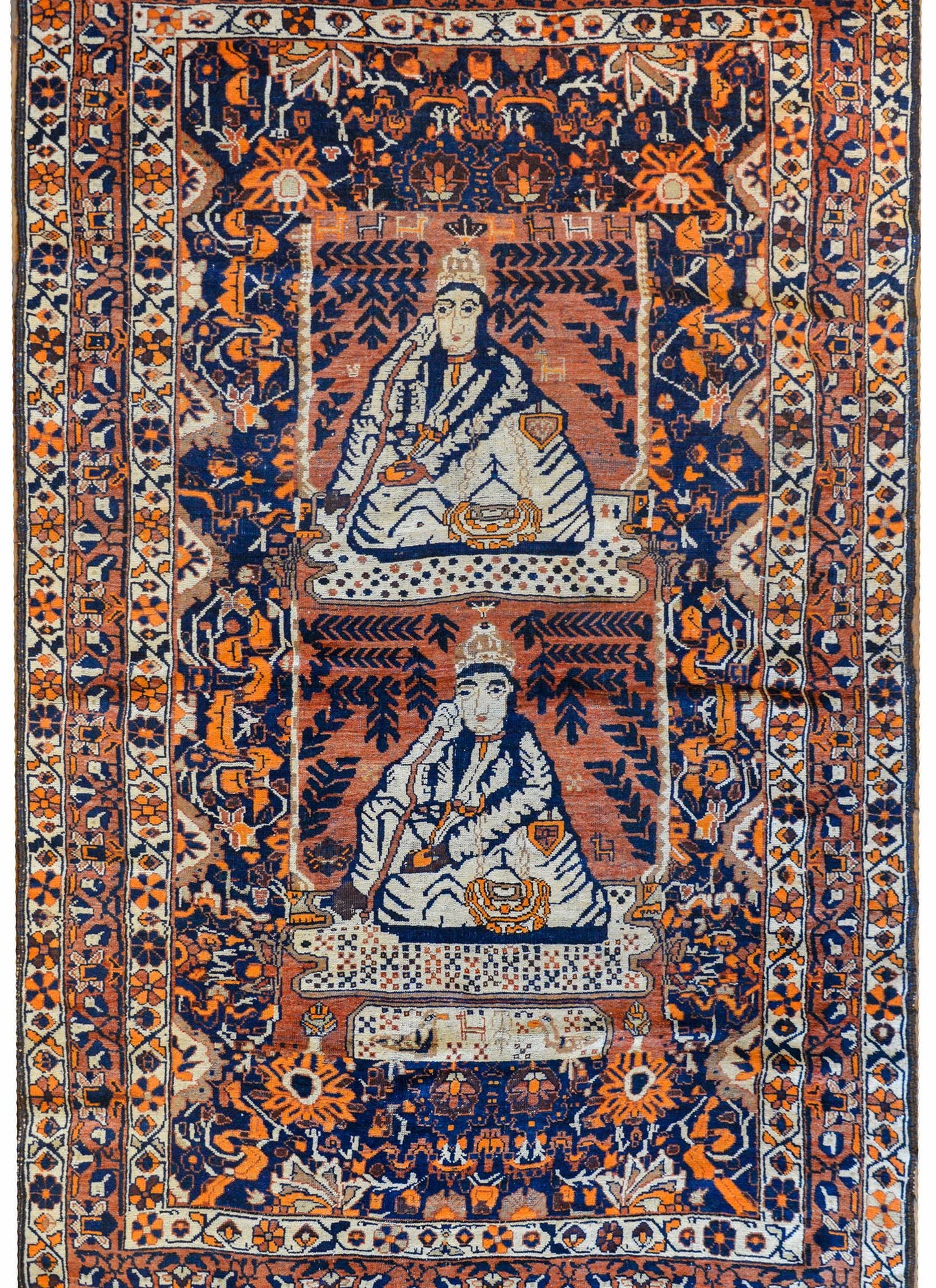 Early 20th Century Pictorial Qashgai Rug For Sale