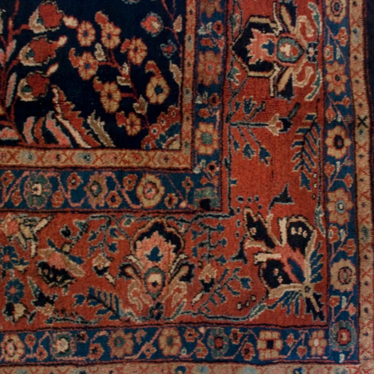Early 20th Century Saruk Mahajan Carpet For Sale