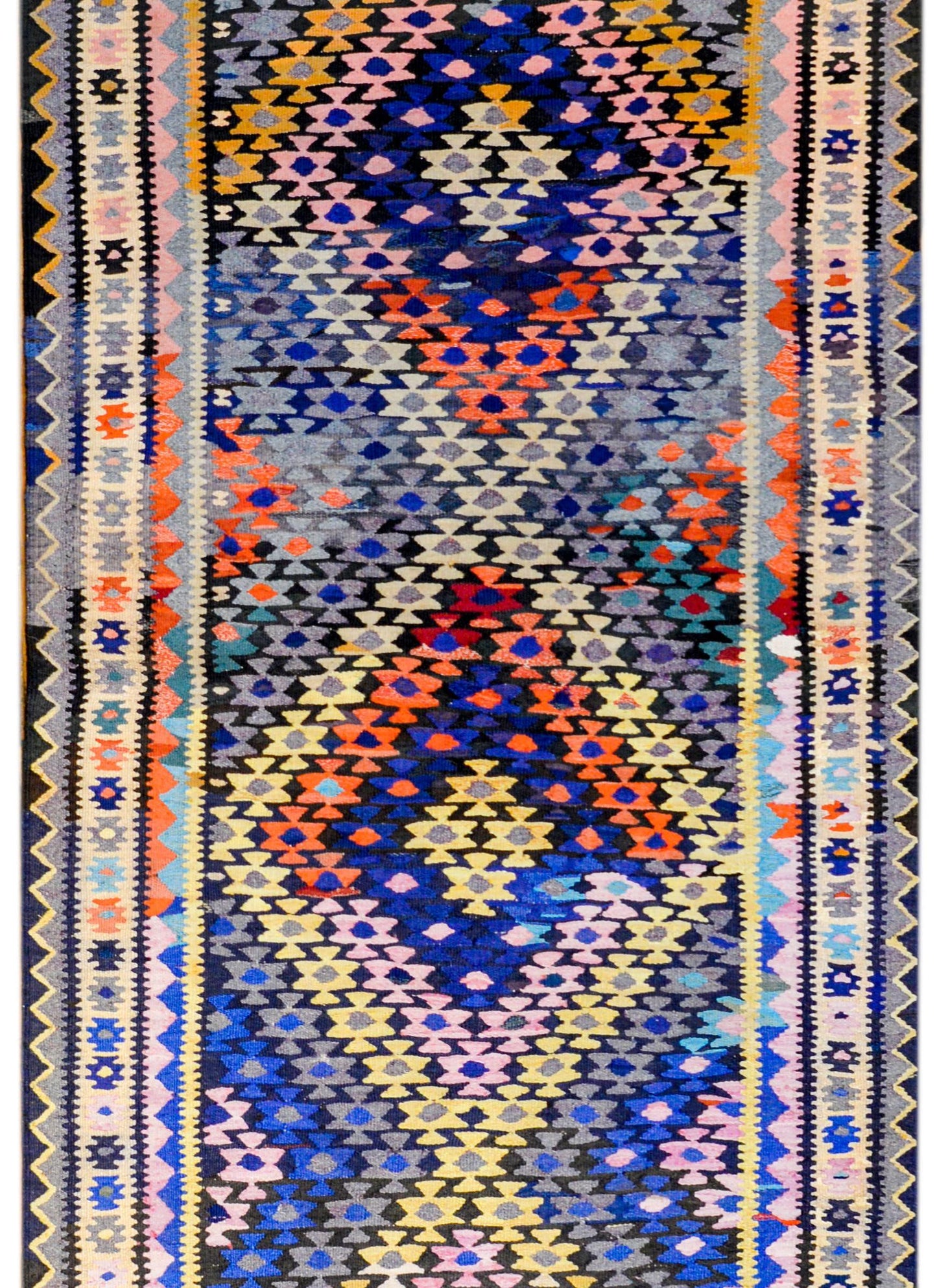 Early 20th Century Qazvin Kilim Rug For Sale