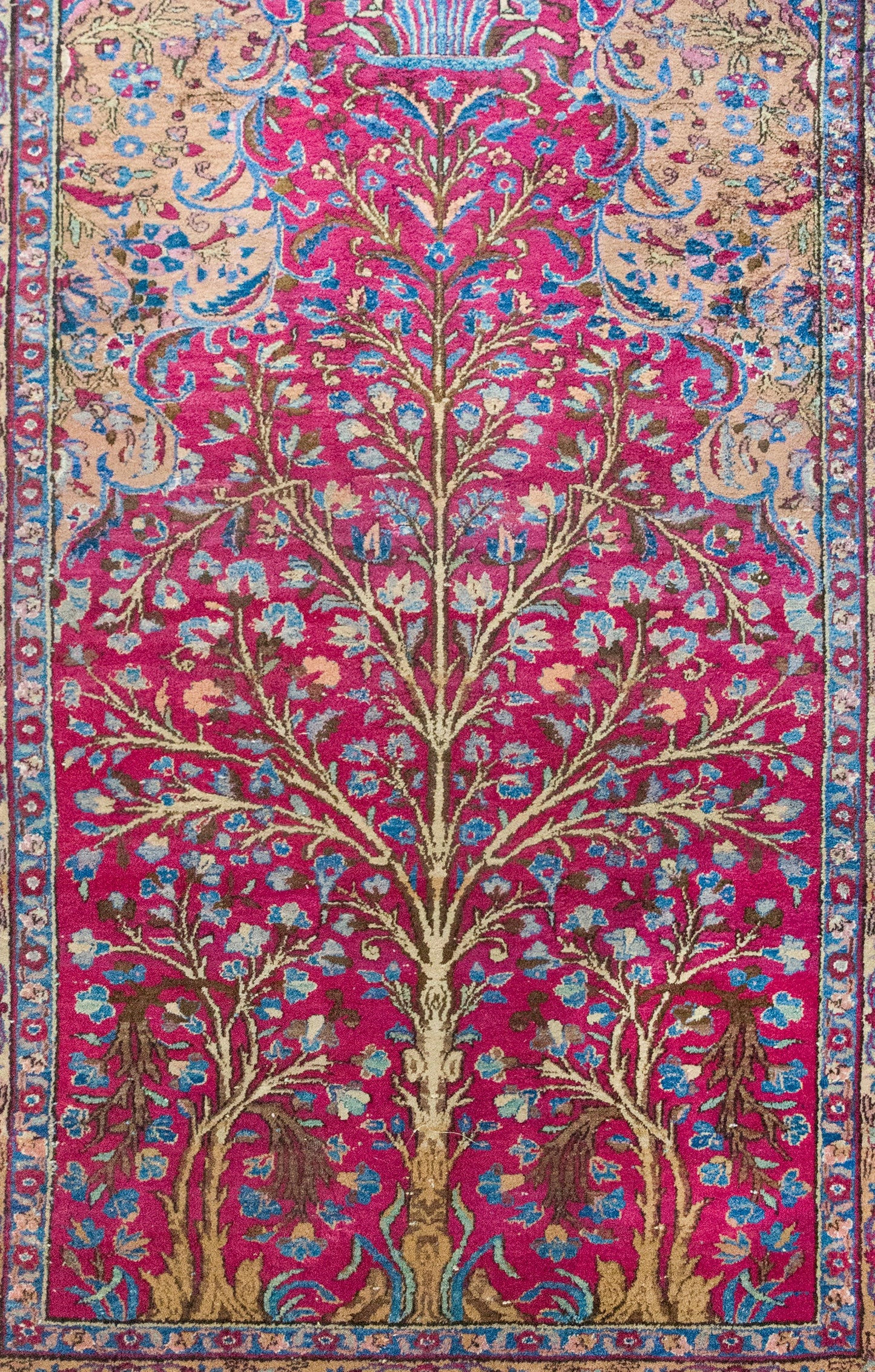 Early 20th Century Persian Qum Silk Prayer Rug
