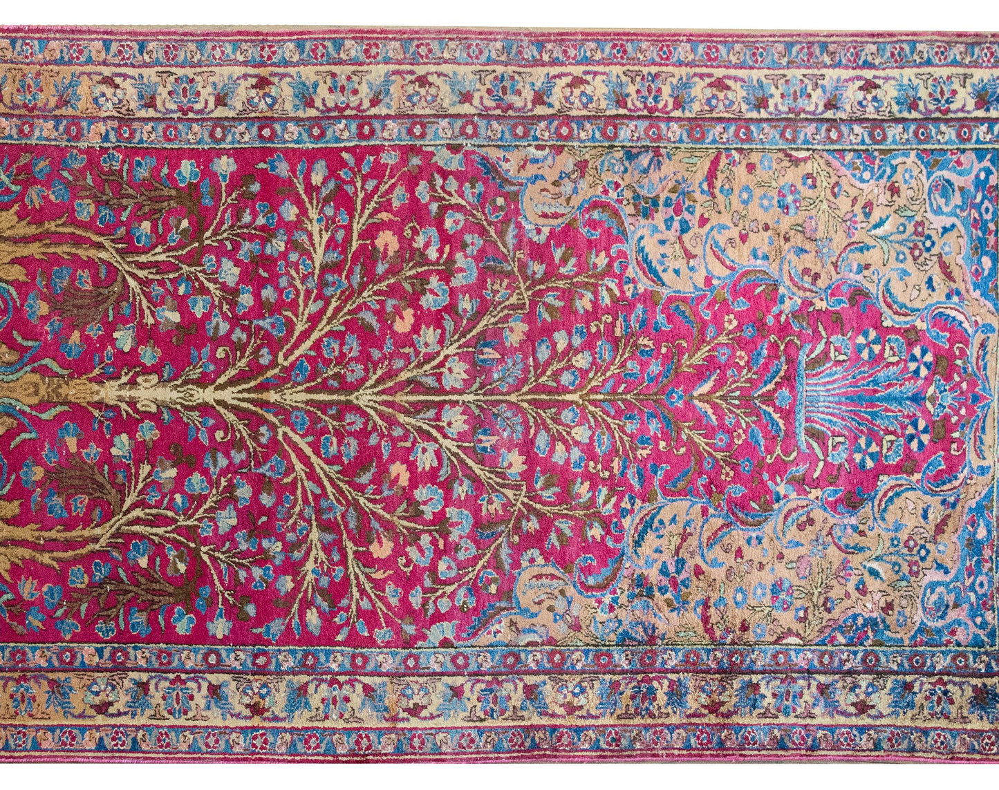 Early 20th Century Persian Qum Silk Prayer Rug