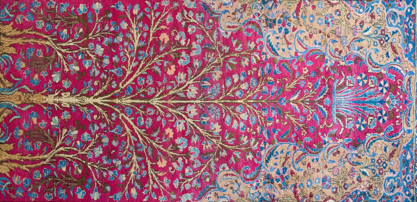 Early 20th Century Persian Qum Silk Prayer Rug