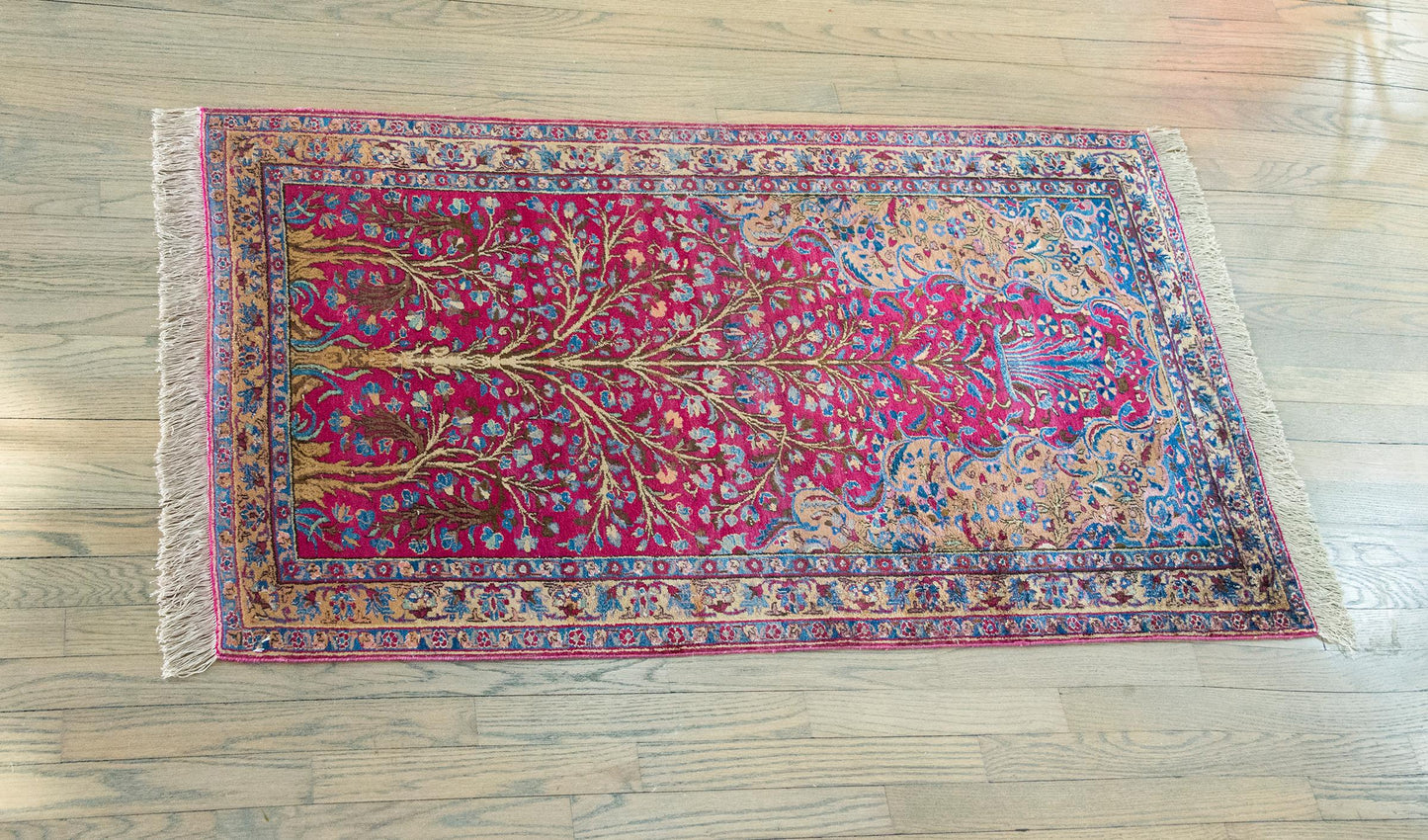 Early 20th Century Persian Qum Silk Prayer Rug