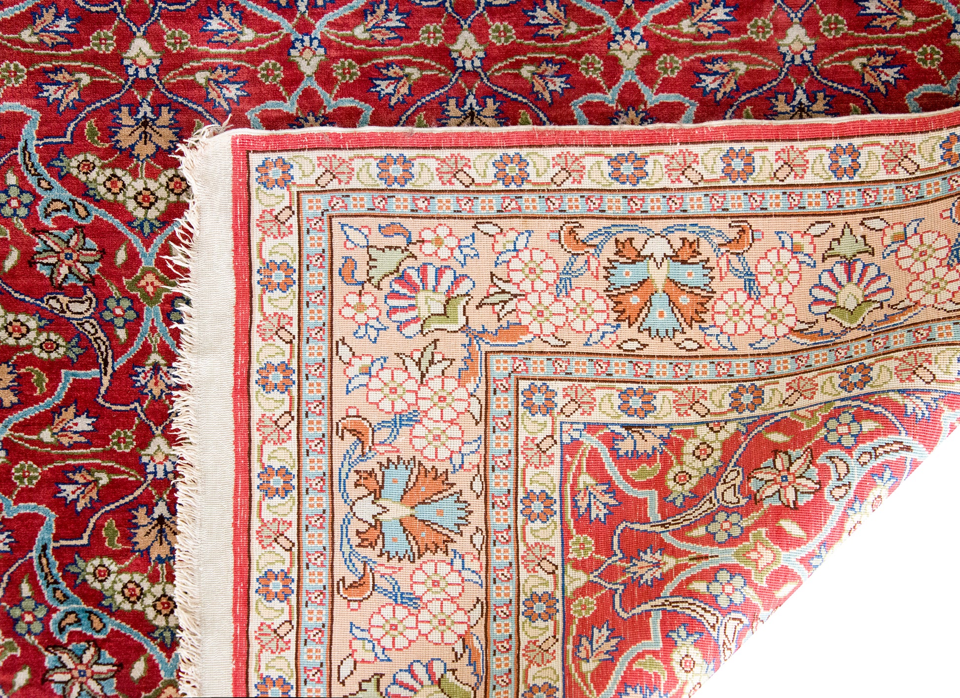 Mid 20th Century Turkish Anatolian Silk Rug For Sale