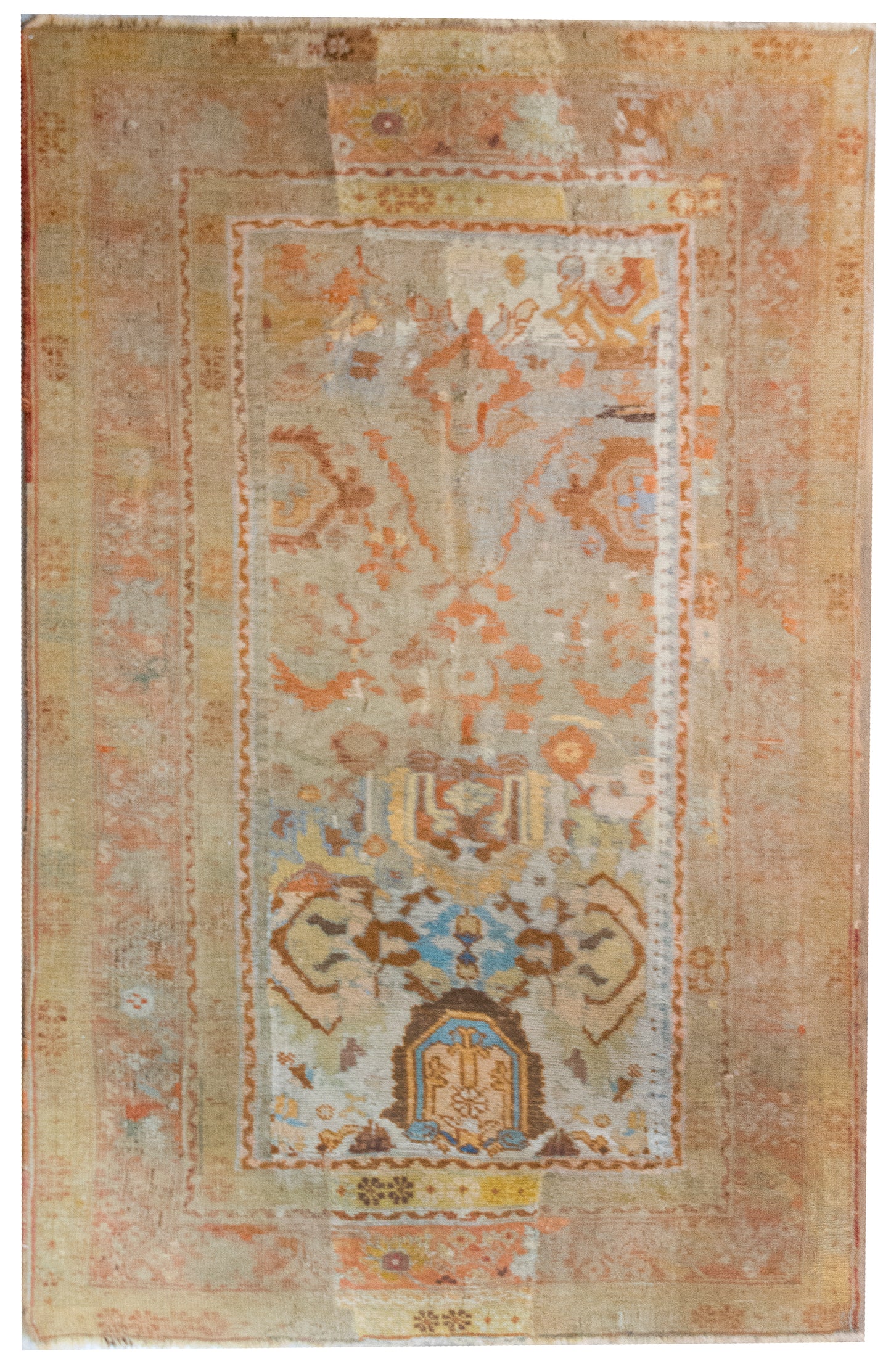 Early 20th Century Turkish Oushak Rug For Sale