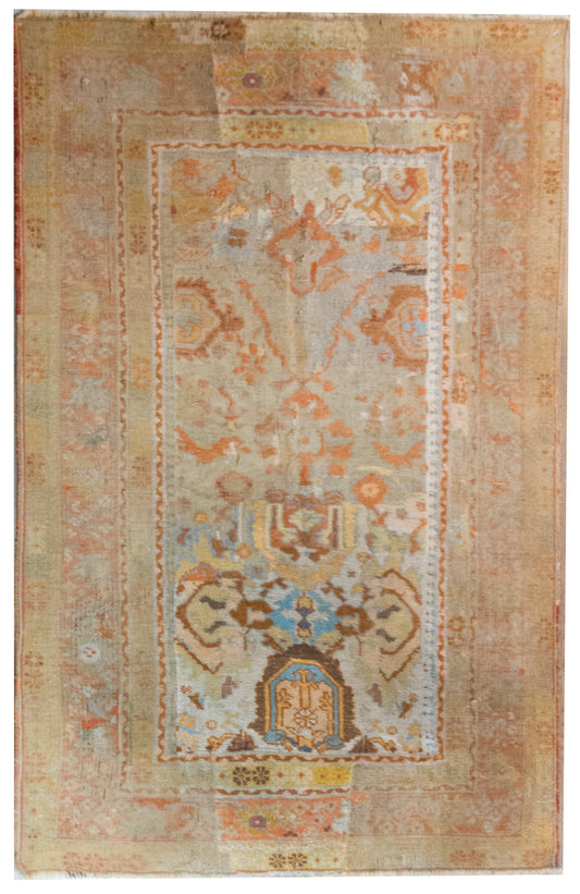 Early 20th Century Turkish Oushak Rug For Sale