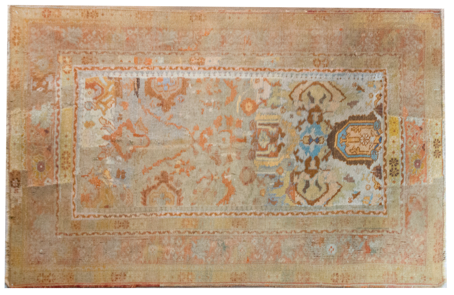 Early 20th Century Turkish Oushak Rug For Sale
