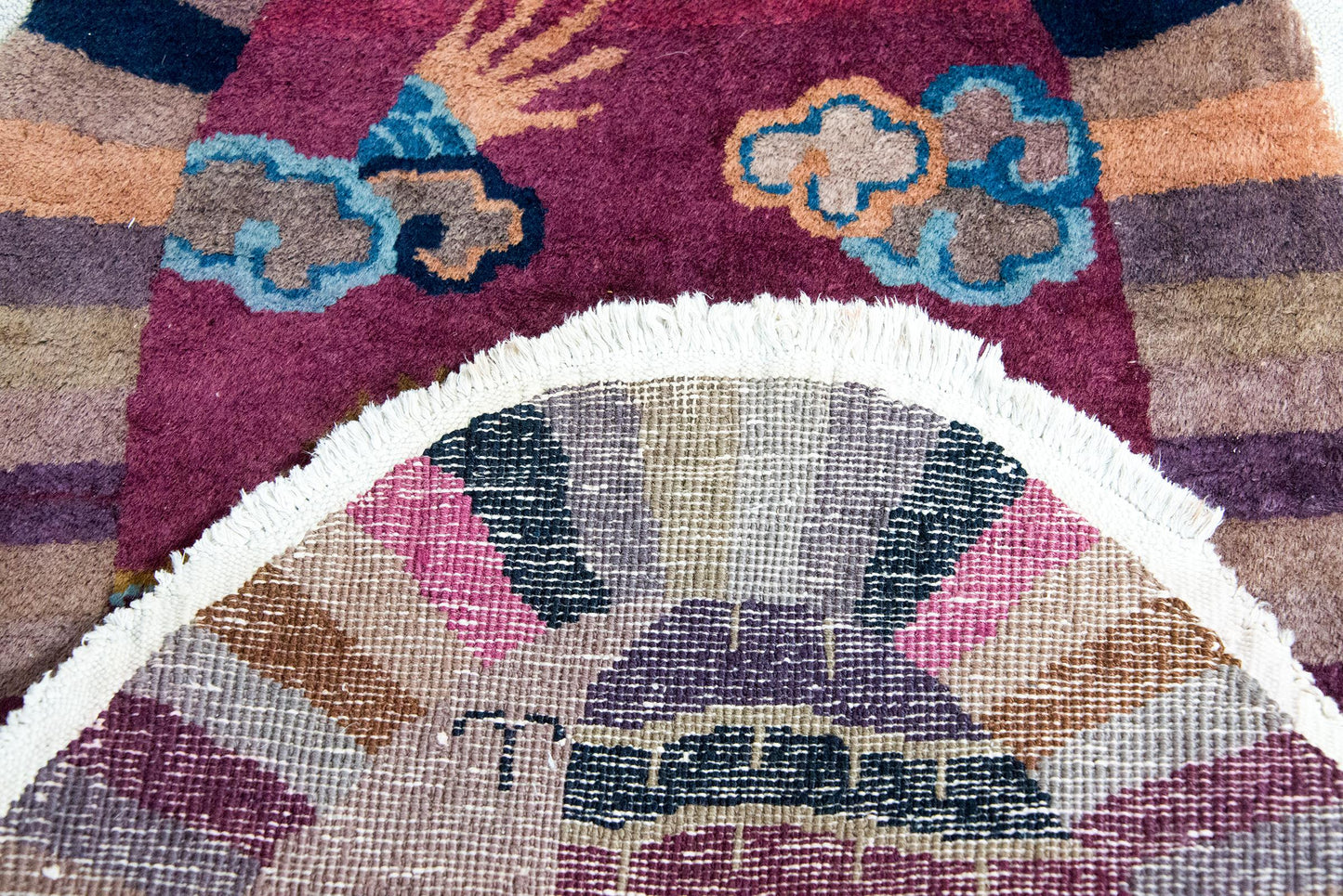 Early 20th Century Chinese Art Deco Oval Rug