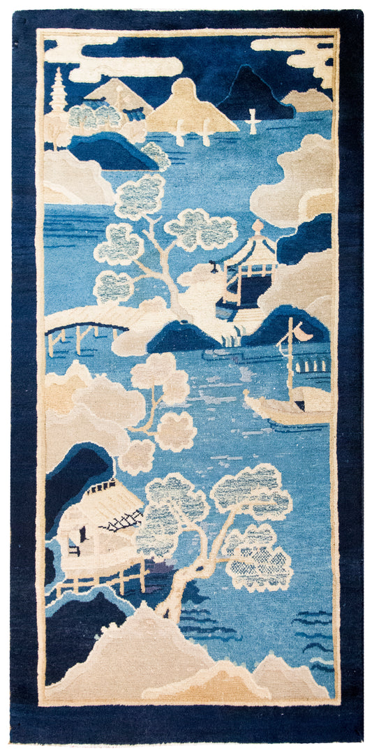 Early 20th Century Chinese Art Deco Chris Rug For Sale