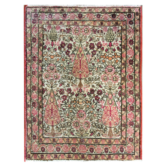 Early 20th Century Persian Lavar Kirman Rug For Sale