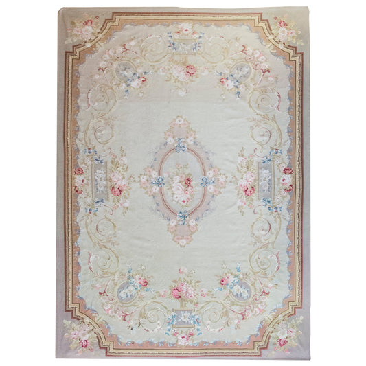 Late 20th Century Indian Aubusson Rug For Sale