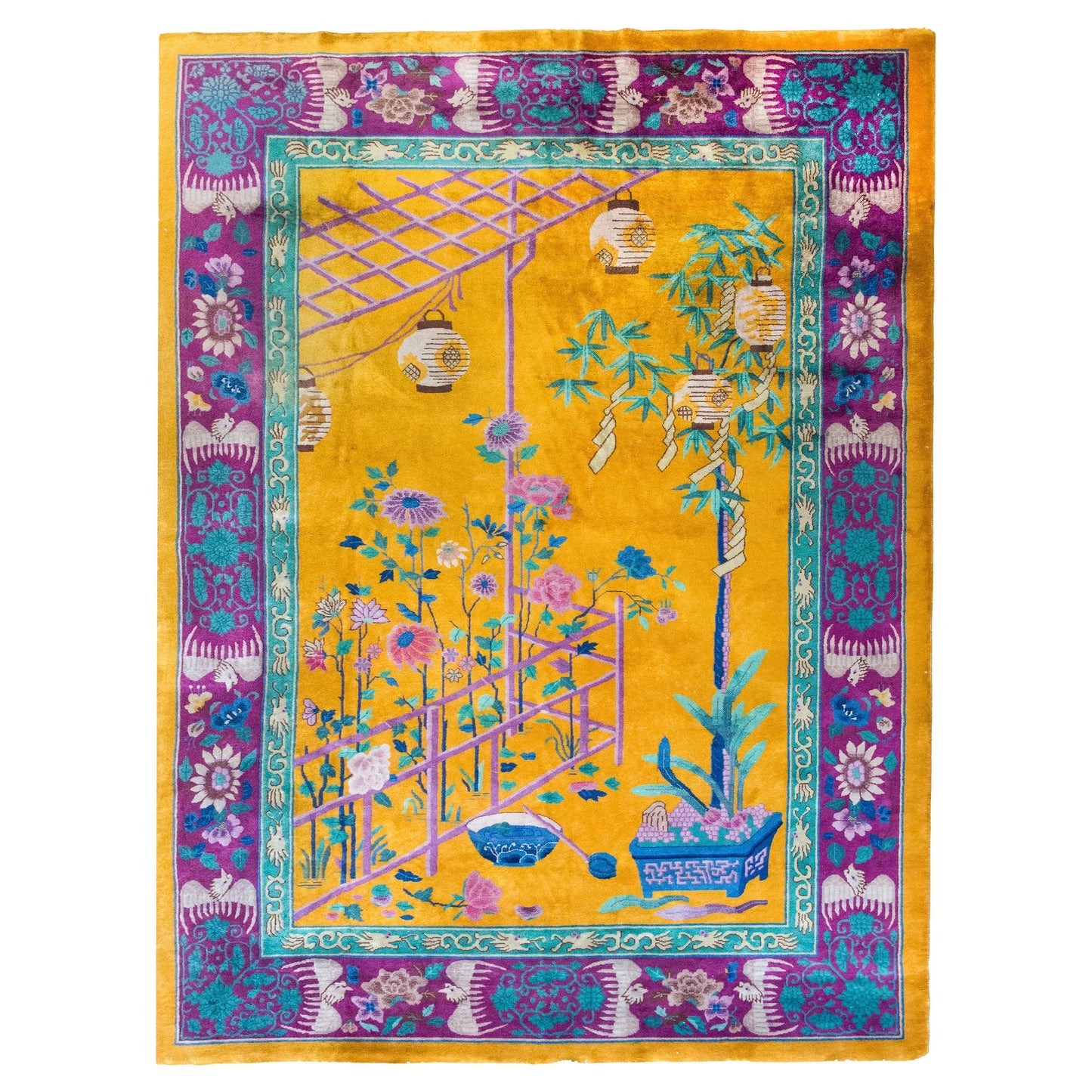 Extraordinary Early 20th Century Chinese Art Deco Rug For Sale