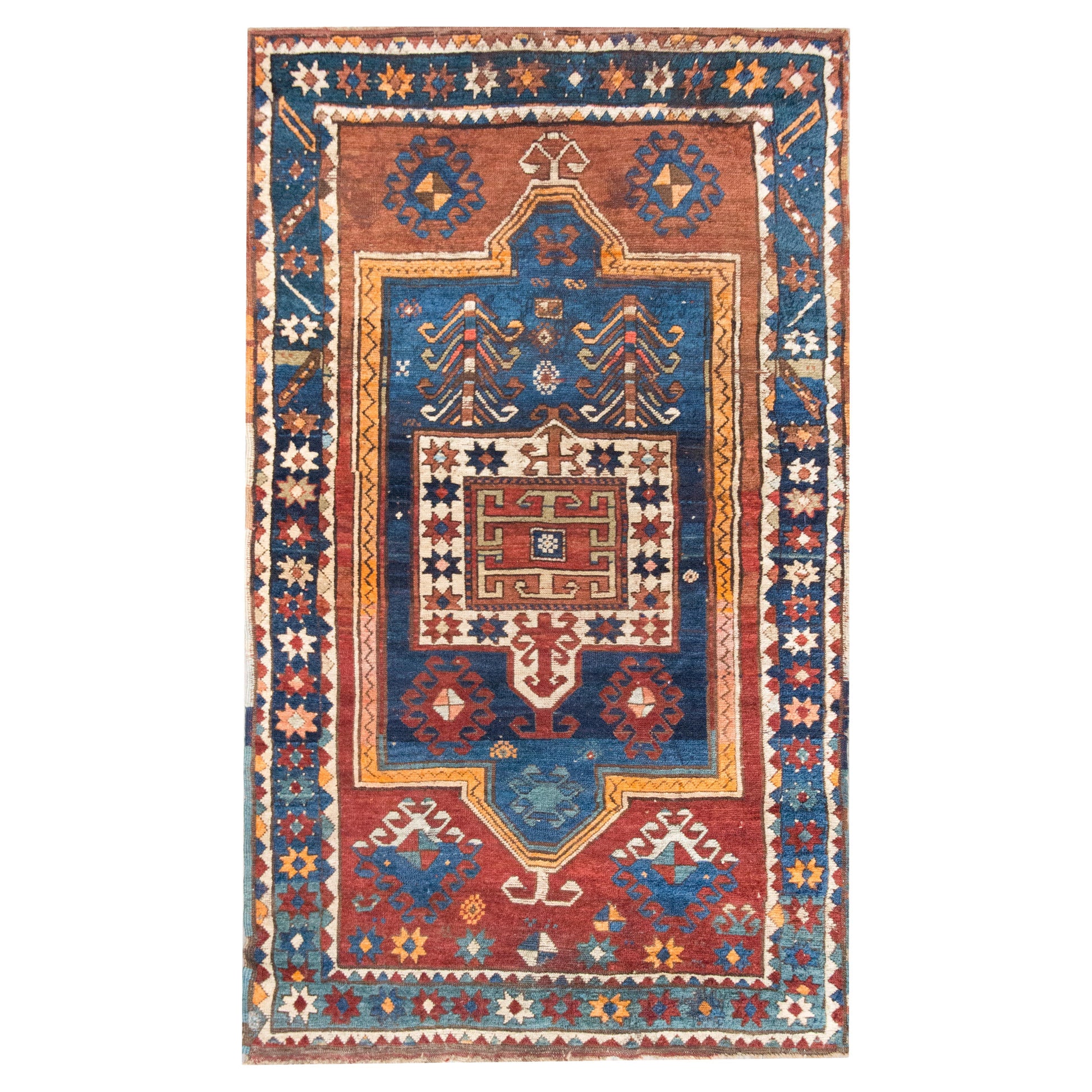 Early 20th Century Persian Kazak Rug For Sale