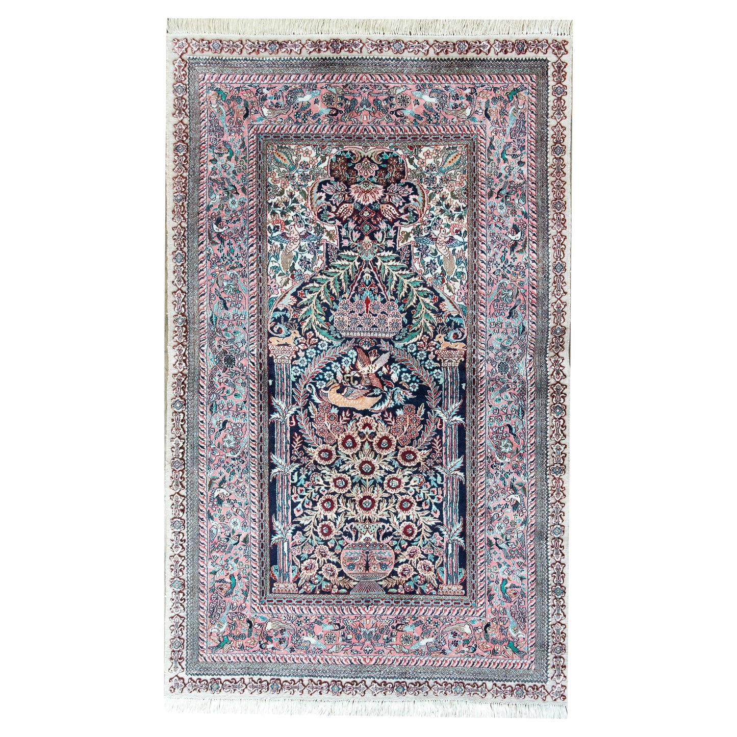 Vintage Silk Prayer Rug For Sale
