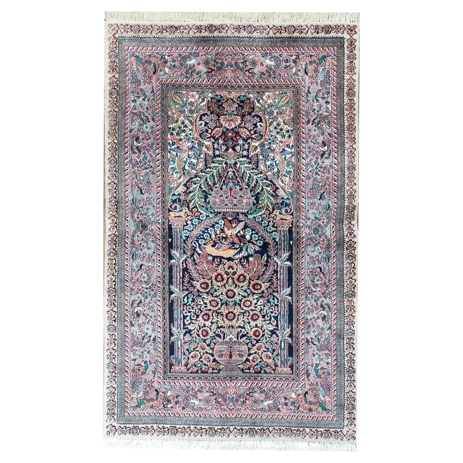 Vintage Silk Prayer Rug For Sale