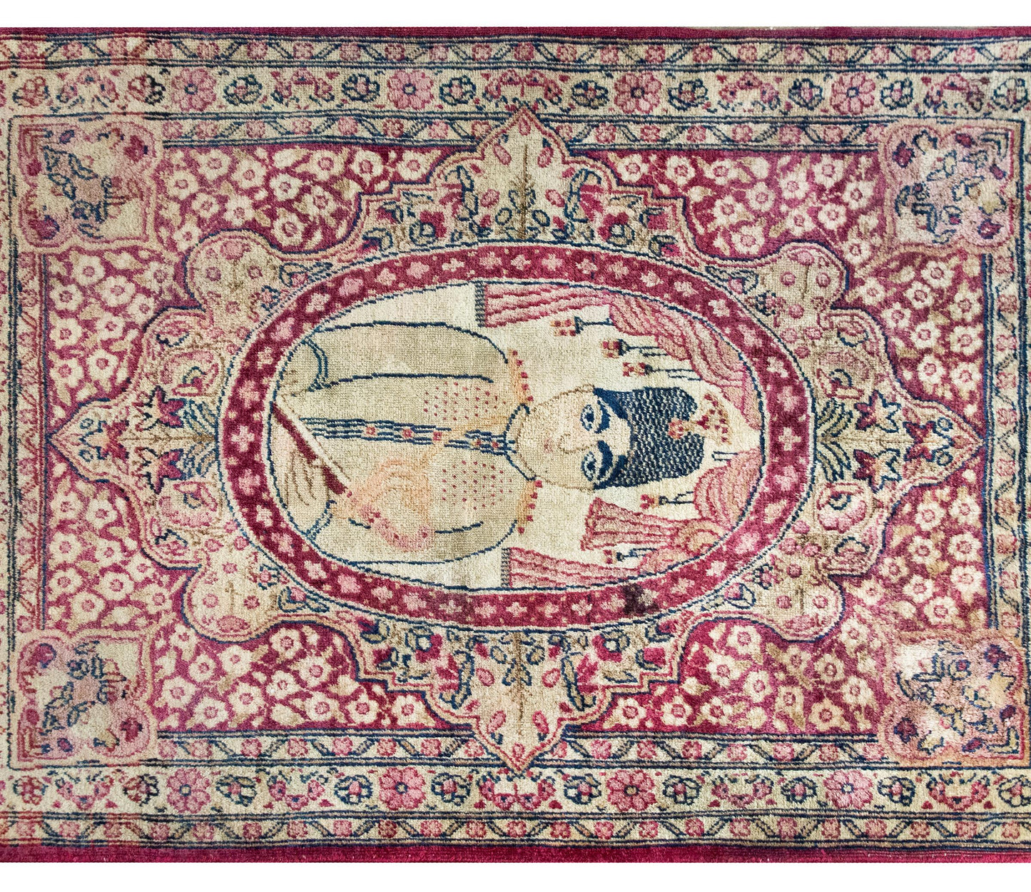Early 20th Century Persian Pictorial Lavar Kirman Rug