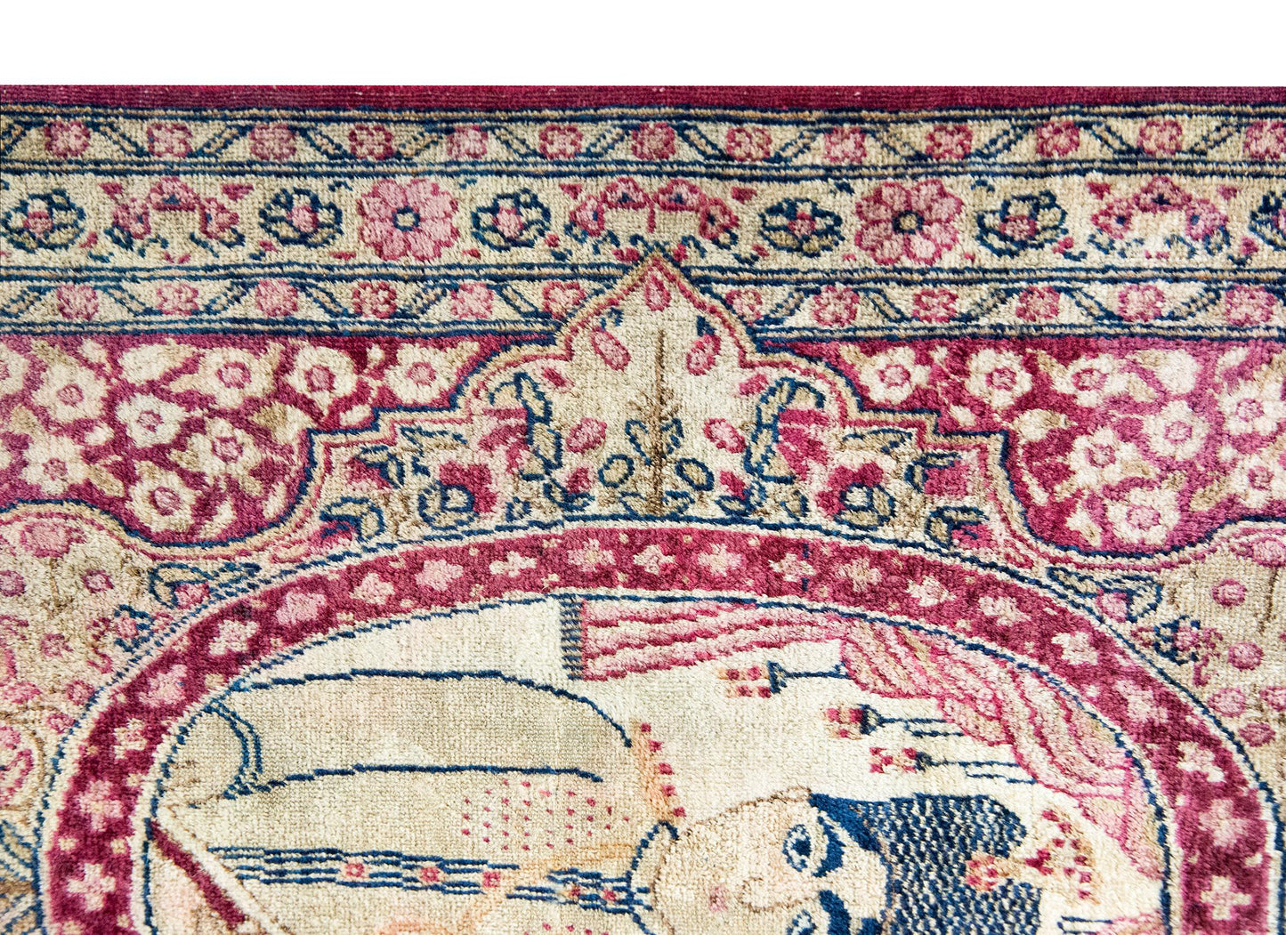 Early 20th Century Persian Pictorial Lavar Kirman Rug