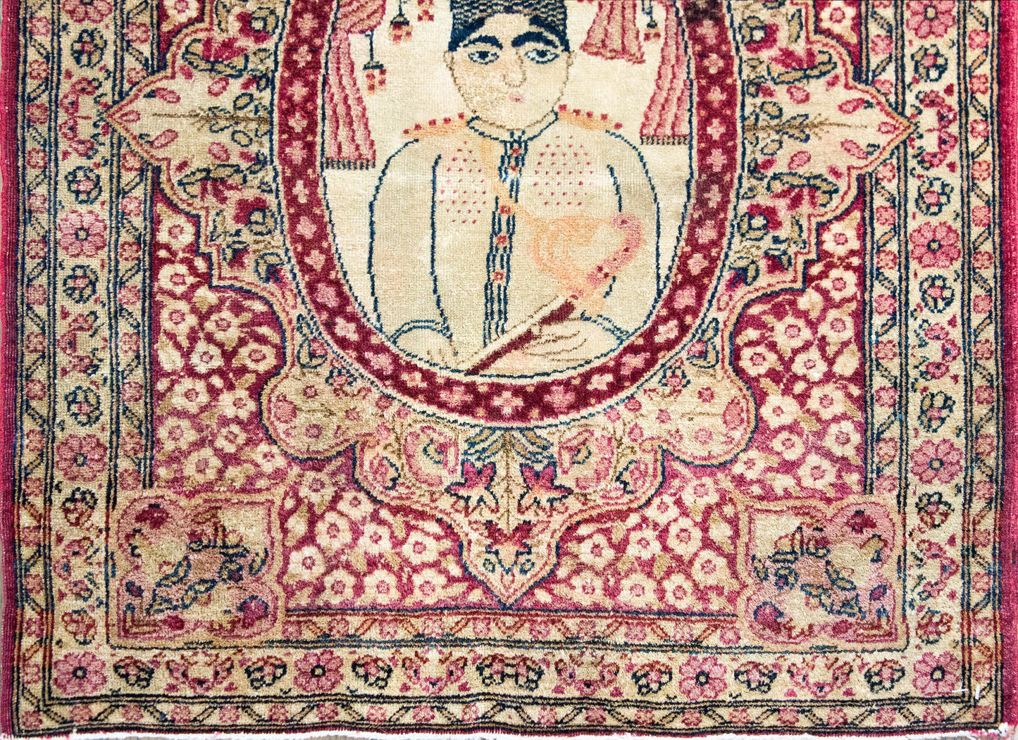 Early 20th Century Persian Pictorial Lavar Kirman Rug