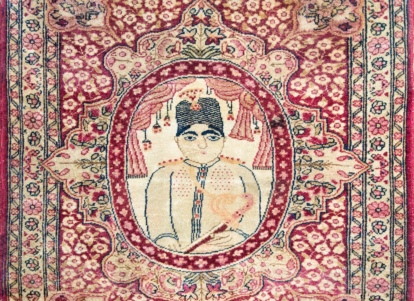 Early 20th Century Persian Pictorial Lavar Kirman Rug