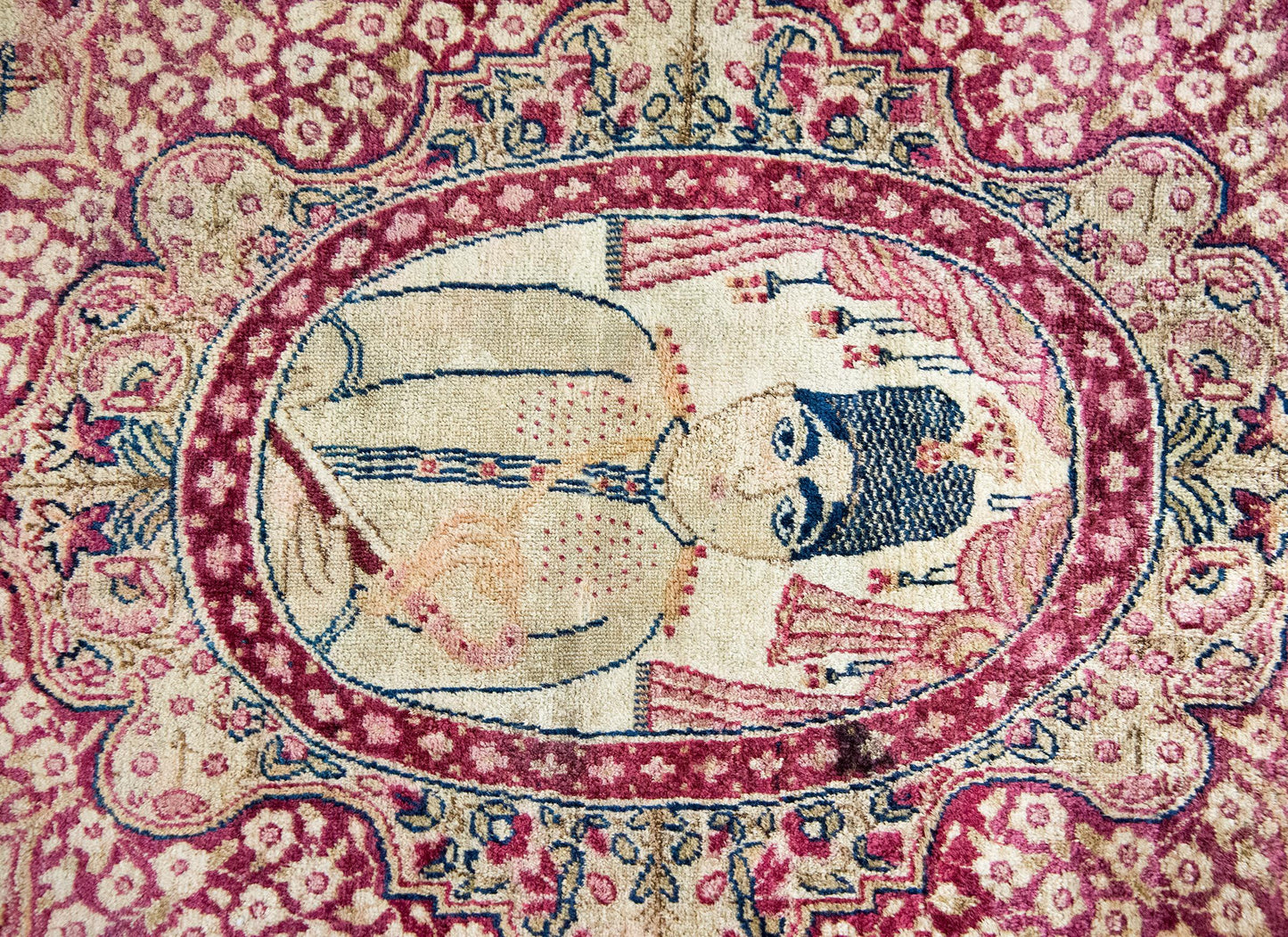 Early 20th Century Persian Pictorial Lavar Kirman Rug