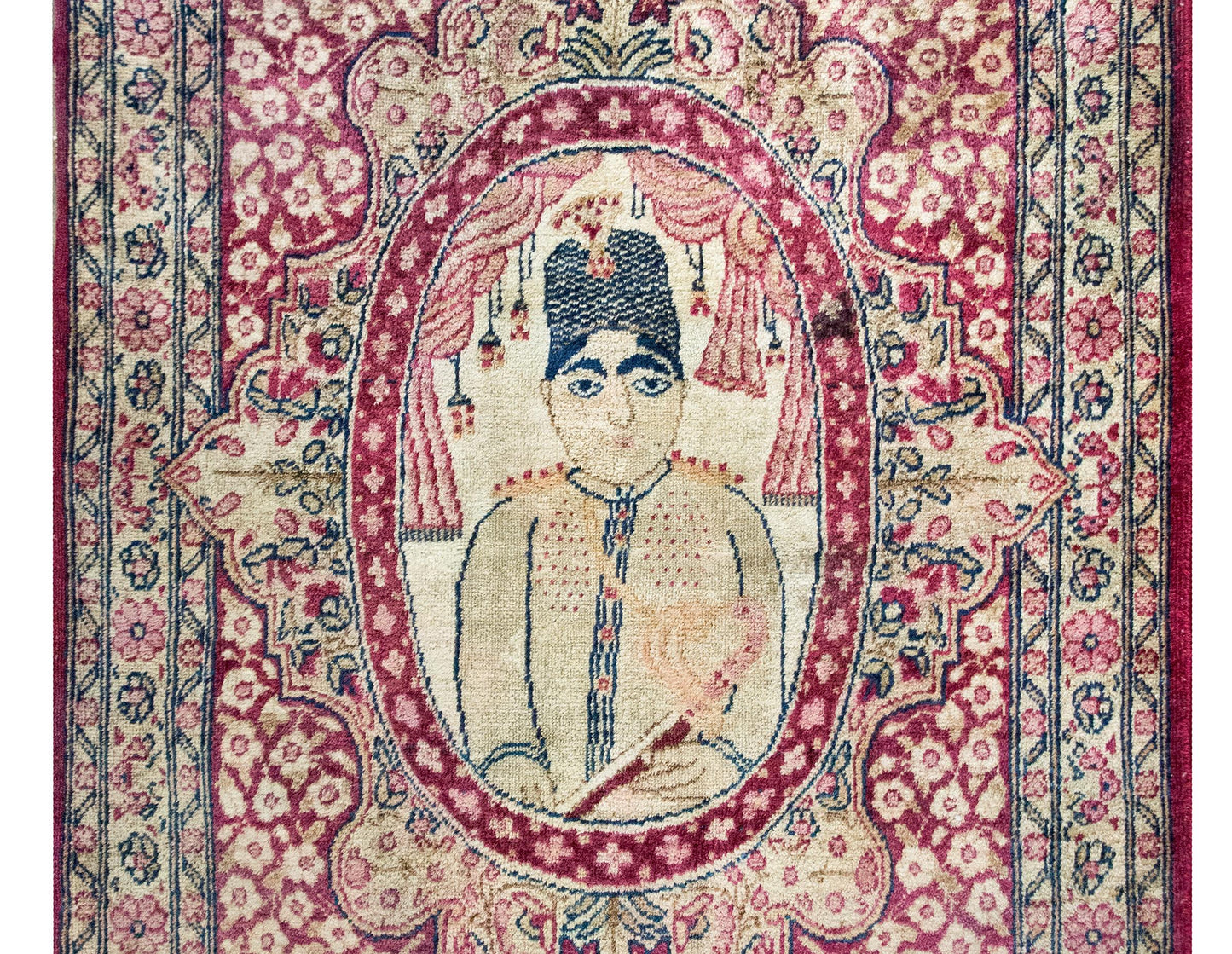 Early 20th Century Persian Pictorial Lavar Kirman Rug