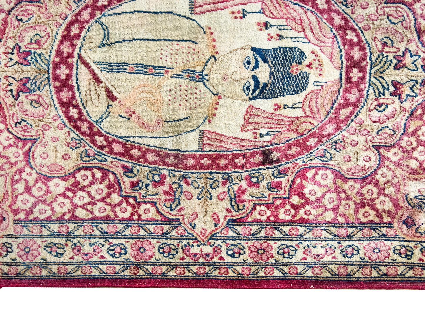 Early 20th Century Persian Pictorial Lavar Kirman Rug