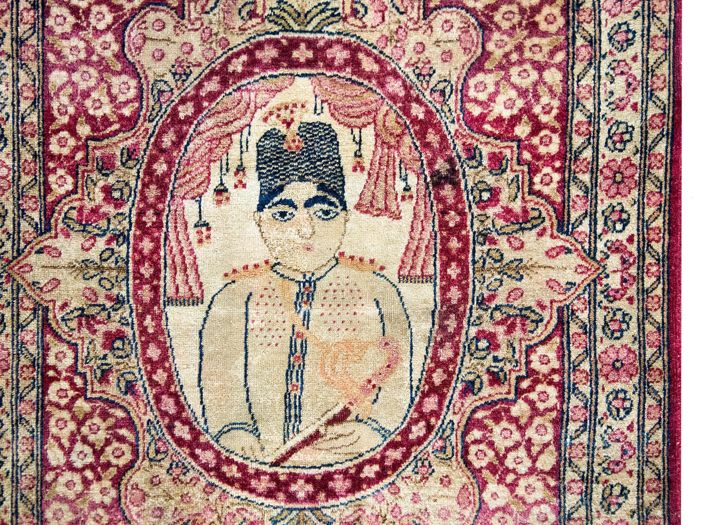 Early 20th Century Persian Pictorial Lavar Kirman Rug