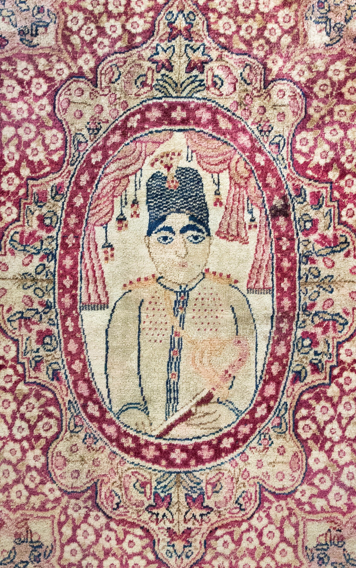 Early 20th Century Persian Pictorial Lavar Kirman Rug