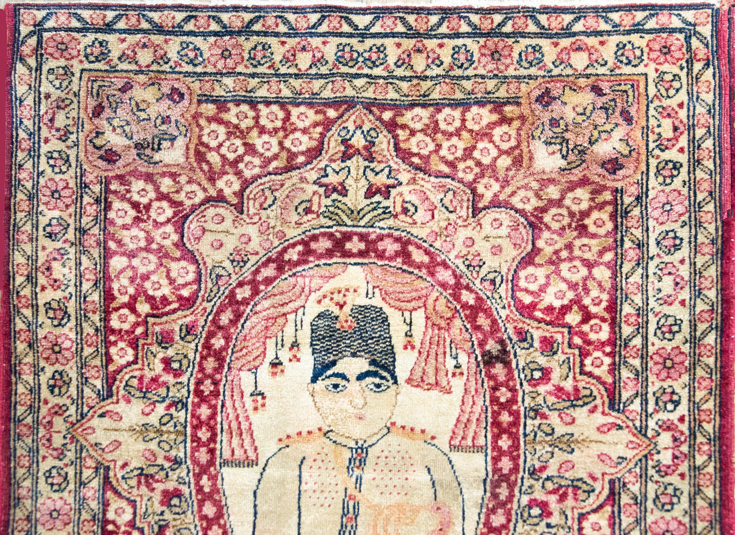 Early 20th Century Persian Pictorial Lavar Kirman Rug