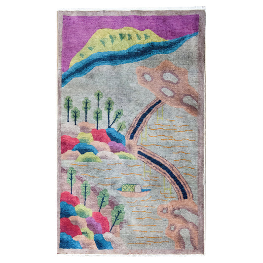 Early 20th Century Chinese Art Deco Rug For Sale